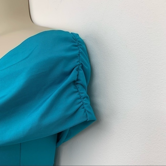 TRINA Turk Turquoise Twisted Bodice One Piece Swimsuit NWT Size 6 - Picture 8 of 10